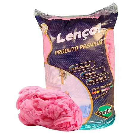 Lençol Protdesc Rosa com Elástico 10 Unidades