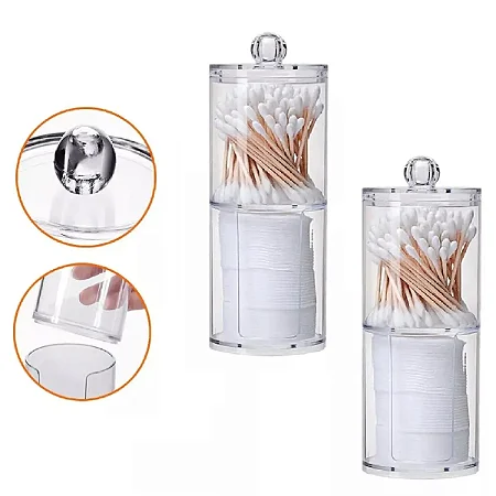 Organizador Porta Cotonete e Algodão 2 Em 1