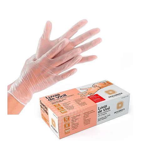 LUVA VINIL DESCARPACK  SEM PÓ - TAM- M