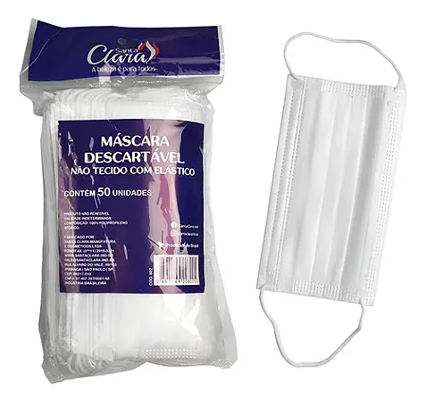 Mascara Descartavel Santa Clara 50 Un - Branca