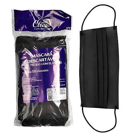 Mascara Descartavel Santa Clara 50 Un - Preta