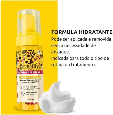 Espuma De Limpeza Beautify Pro Hidratação Sem Enxágue 150ml