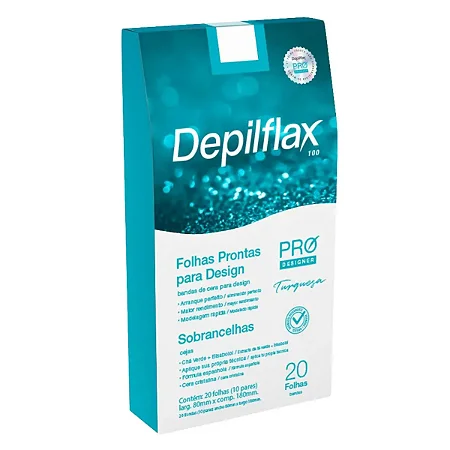 FOLHAS P/ DESIGN DE SOBRANCELHAS DEPILFLAX TURQUESA C/20 UN