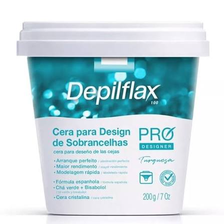 CERA PARA DESIGN DE SOBRANCELHAS TURQUESA DEPILFLAX 200G