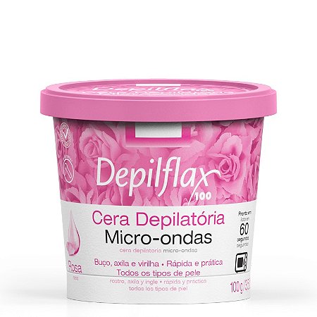 Cera Depilflax Rosas Depilatoria Micro-ondas  100g