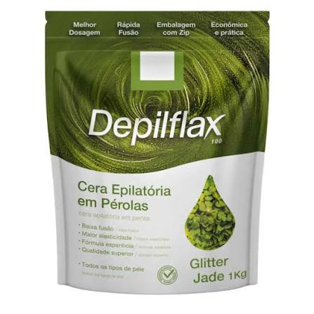 Cera Depilflax Glitter Jade Perolas 1Kg
