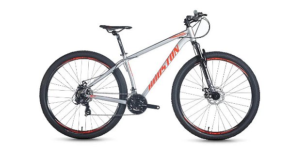 Bicicleta HOUSTON KAMP PRATA 2024 SHIMANO 21V PRATA\VERMELHO
