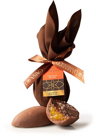 Ovinho de Chocolate Ao Leite recheado com Geleia de Damasco & Flor de Sal 140g