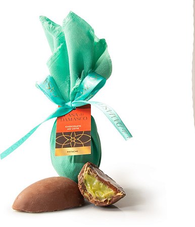 Ovinho de Chocolate Ao Leite recheado com Creme Gourmet de Pistache 140g