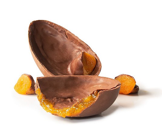 Ovo de Chocolate Ao Leite recheado com Geleia de Damasco