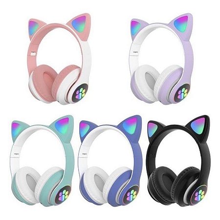 Headphone Orelha Gato EarCat Fone Ouvido Led Bluetooth | Submarino
