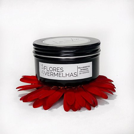 Vela Petite Flores Vermelhas