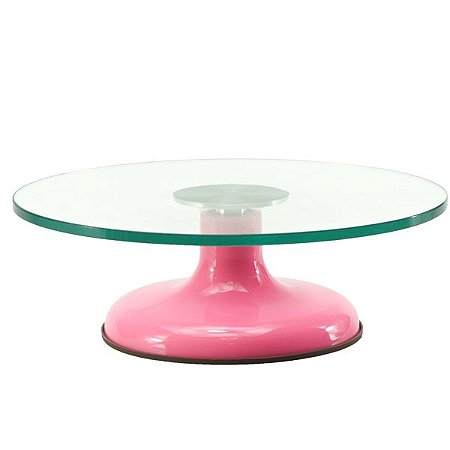 Bailarina em Vidro Giratória Rosa Rolamento duplo