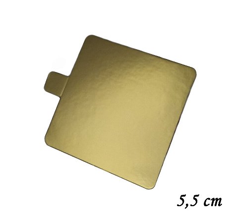 Base Laminada Quadrada Dourada 5,5 cm Decoração Docinhos - 30 Unid