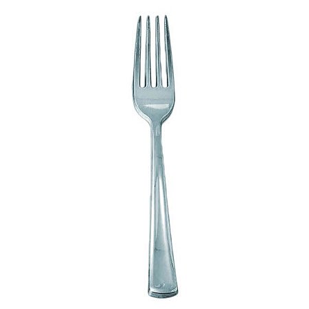 Kit 304 Garfos 18,5cm Descartáveis de Luxo em Plástico Prata