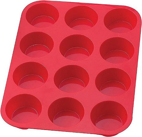 Forma Cupcake Em Silicone 12 Cavidades Petit Gateau Empada