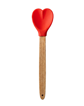 Espátula Coração Em Silicone e Cabo de Bambu - GMECOR-RED