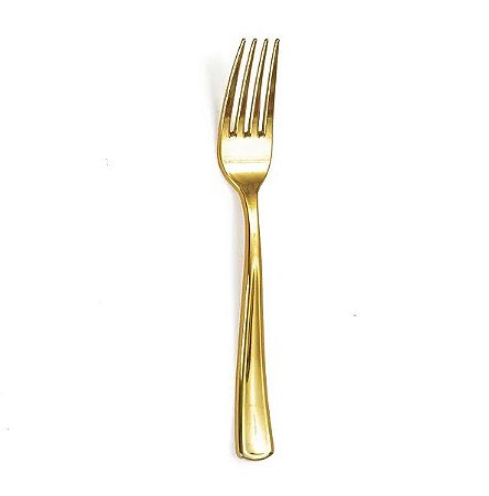 Kit 20 Mini Garfos 10cm Descartáveis de Luxo em Plástico Gold