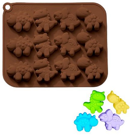 Forma de Silicone Dinossauros Divertidos Antiaderente