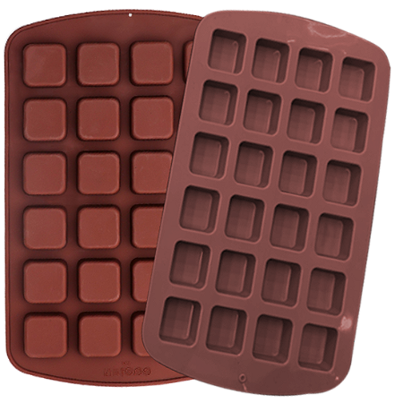 Forma Silicone Mini Brownie 24 Cavidades 4x4cm Antiaderente