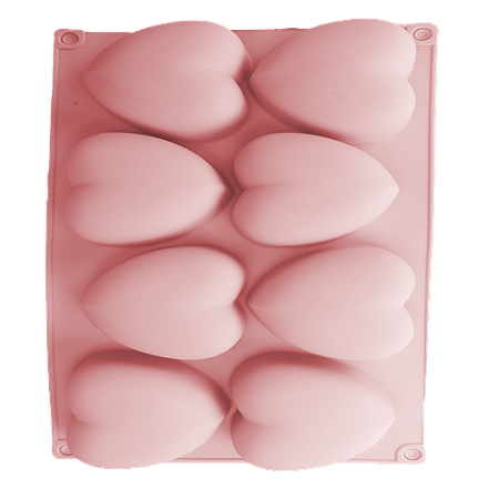 Forma Silicone Coração 8 Cavidades Doce Gourmet Chocolate