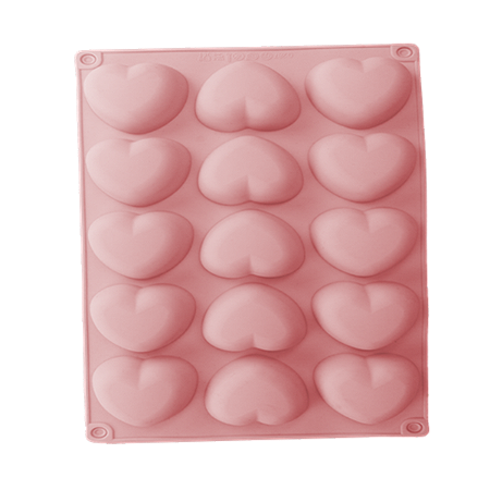 Forma Silicone Mini Coração 15 Cavidades Antiaderente Decoração Chocolate Doce Gourmet