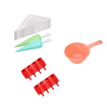 Kit 2 Forma Silicone Picolé Saco/Manga 50 Uni Panelinha Multiuso