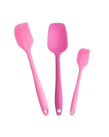 Kit 3 Espátulas Silicone Cozinha Reforçada Pão Duro Curva