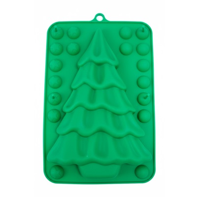 Forma Silicone Árvore Natal 3D Enfeite Bolinha Bombom