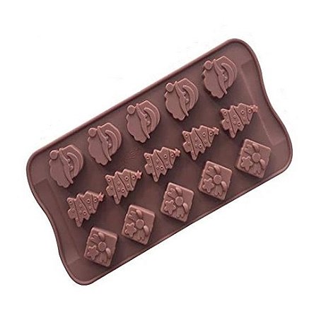 Forma Silicone Papai Noel Árvore Natal Presente Mini Bombom
