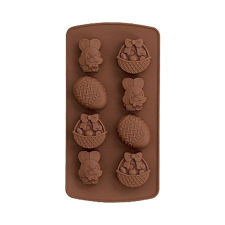 Forma Silicone Páscoa Ovo Coelhinhos Cestinhas Chocolate
