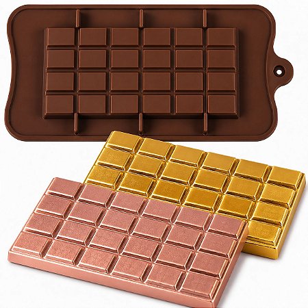 Forma de Silicone para Barra de Chocolate Profissional – Antiaderente