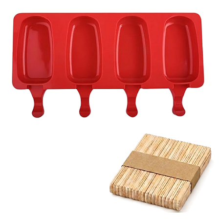 Forma Picolé/Sorvete Magnum Em Silicone 25cm Antiaderente