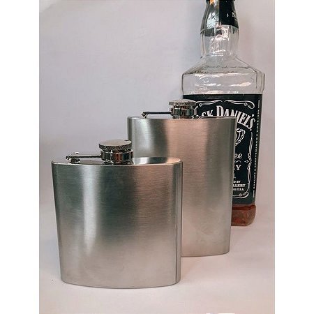 Cantil De Bolso Em Aço Inox 06 Oz - Porta Bebidas Whisky Vodka Rum Tequila Cachaça
