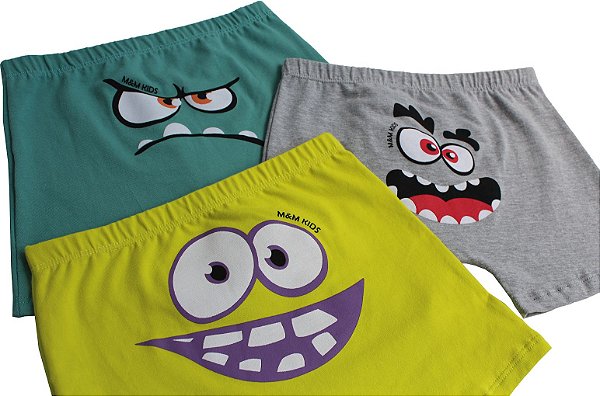 Cueca Boxer Ogrinhos - Combo