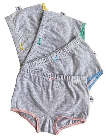 Kit 4 Calcinha Boxer Infantil Cotton Penteado