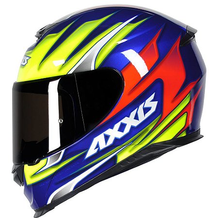 Capacete Axxis Eagle Speed Azul e Amarelo