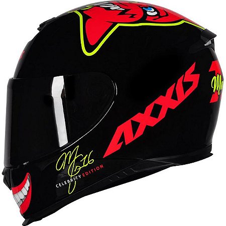 Capacete Axxis Eagle MG16 Marianny Preto e Vermelho