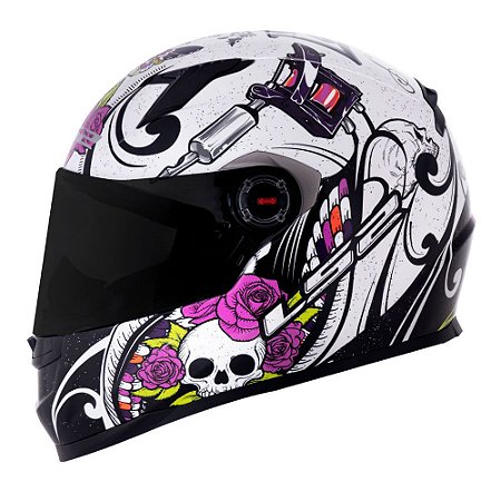 Capacete Ls2 Ff358 Pigment Fosco Branco E Preto