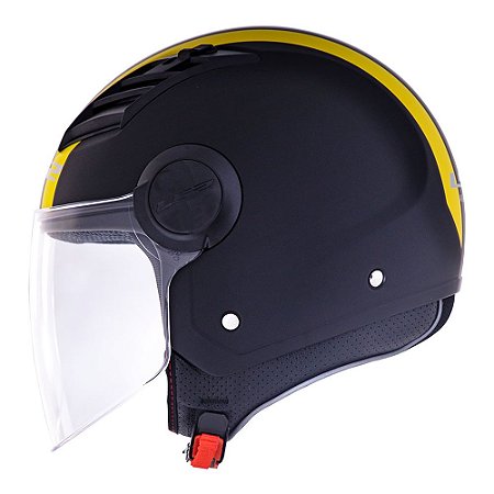 CAPACETE ABERTO LS2 OF562 METROPOLIS PRETO AMARELO FOSCO