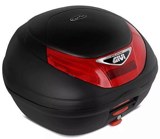 Baú Givi Monolock Flow 35 Litros Preto Lente Vermelha