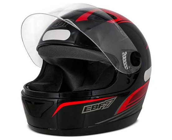 Capacete Ebf7 Power Preto e Vermelho