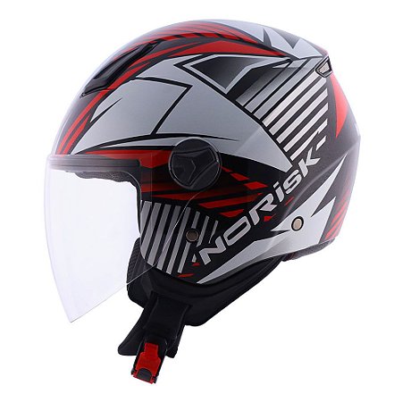Capacete Norisk Orion Moisac Vermelho e branco
