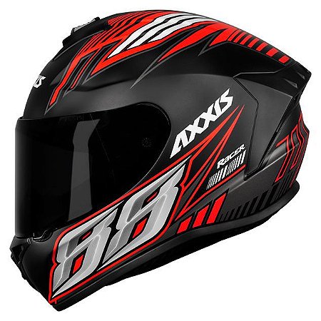 Capacete Axxis Draken Racer Preto Vermelho e Cinza