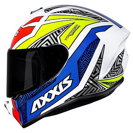 Capacete Axxis Draken Tracer White Blue Grey