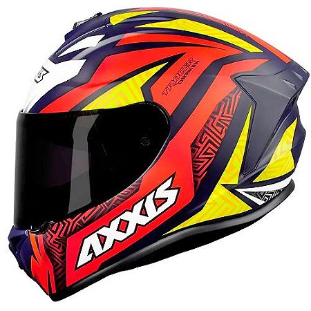 Capacete Axxis Draken Tracer Blue Red Yellow