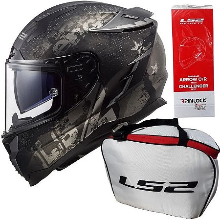 Capacete Ls2 Challenger Flex Preto Fosco