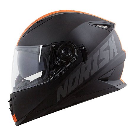 Capacete Norisk Soul Stone Preto e laranaja