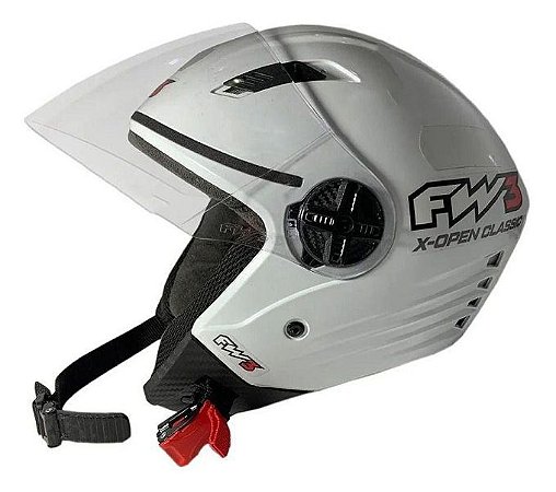 Capacete Fw3 X Open Classic Branco