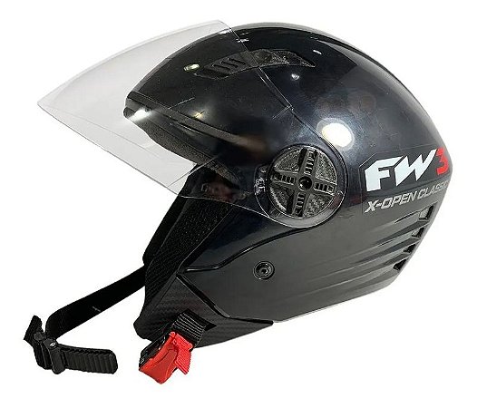 Capacete Fw3 X Open Classic Preto